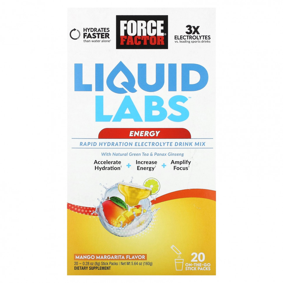   (Iherb) Force Factor, Liquid Labs, Energy,   , 20   8  (0,28 )    -     , -, 