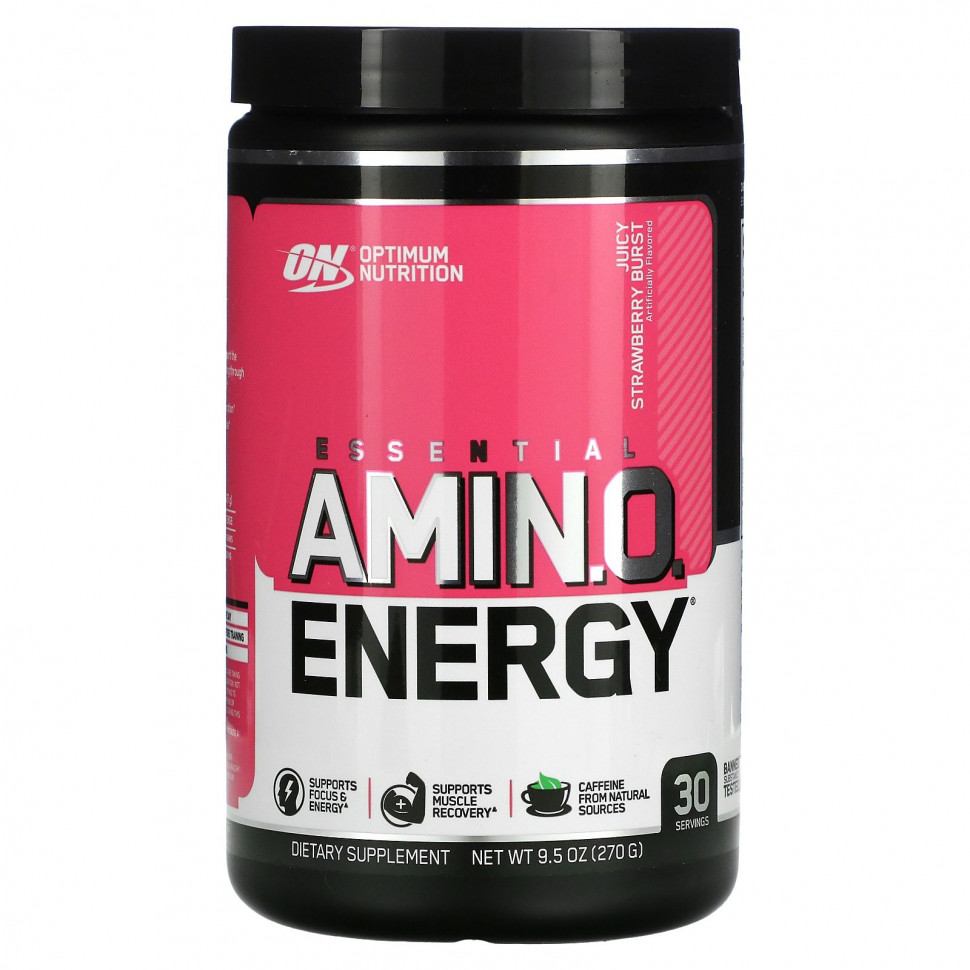   (Iherb) Optimum Nutrition, Essential Amino Energy, Juicy Strawberry Burst, 9.5 oz (270 g)    -     , -, 