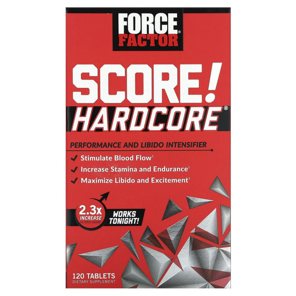 ���� ������ (Iherb) Force Factor, SCORE! Hardcore, �������� ��� ��������� ������������������ � ������, 120 ��������, ������ �� 6340 ���