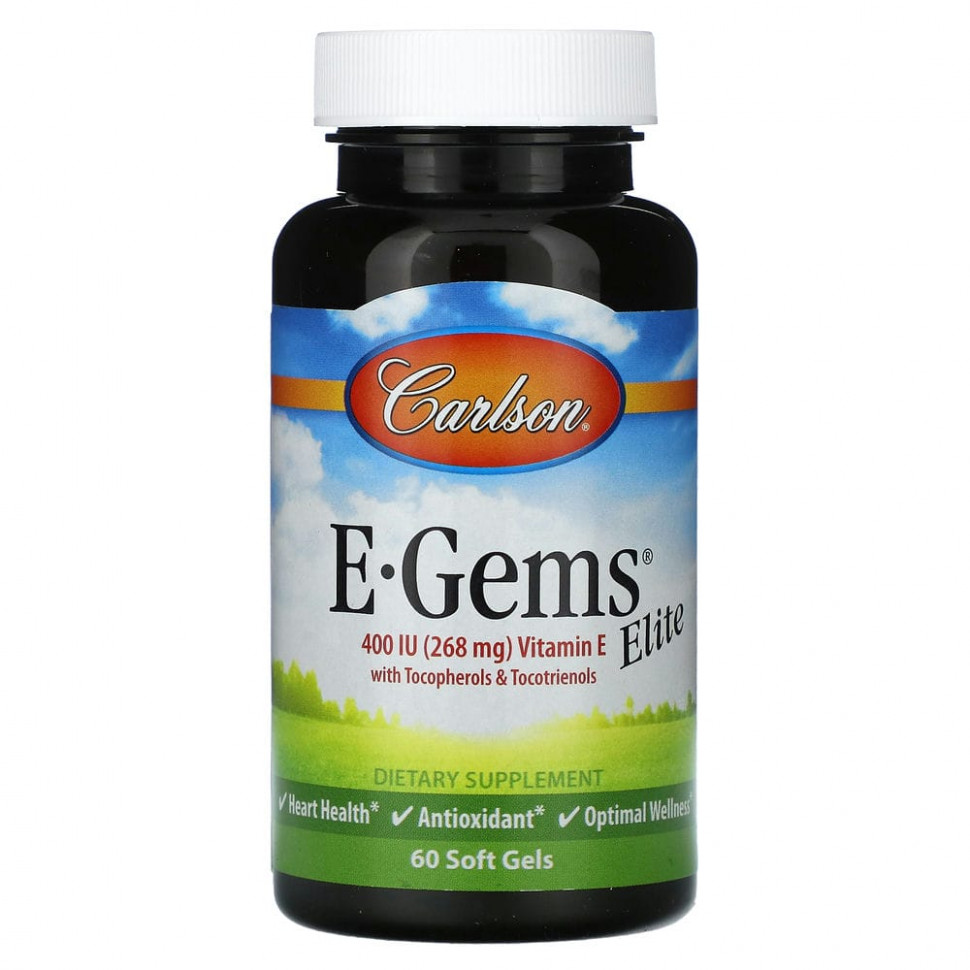   (Iherb) Carlson, E-Gems Elite, 400  (268 ), 60      -     , -, 