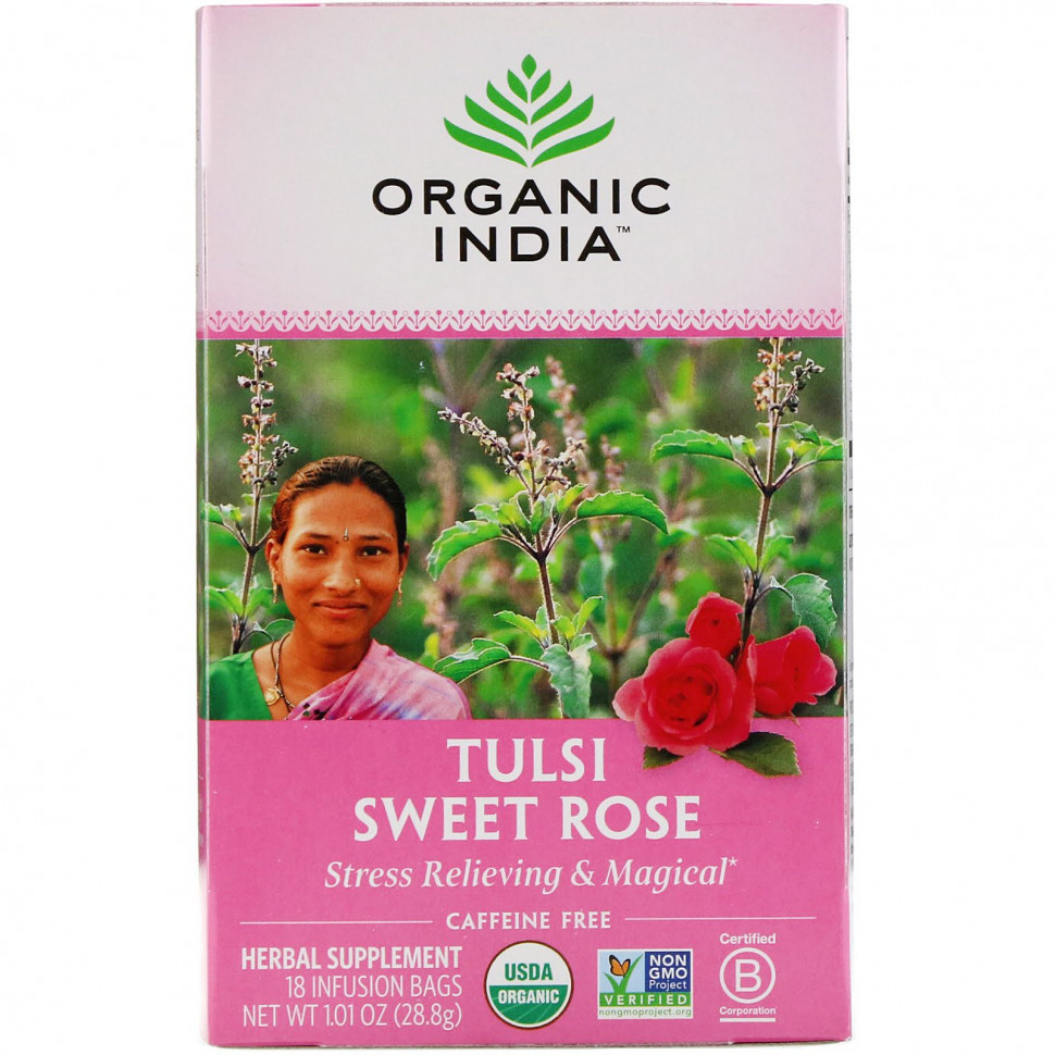���� ������ (Iherb) Organic India, ��� � �����, ������� ����, ��� �������, 18 ���������, 28,8 � (1,01 �����), ������ �� 1210 ���