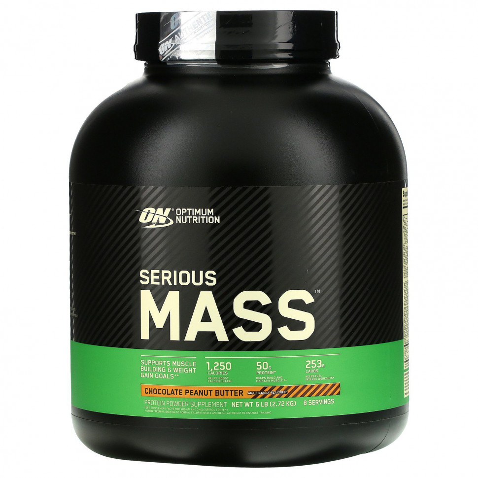 ���� ������ (Iherb) Optimum Nutrition, Serious Mass, ����������� �������, ���������-���������� �����, 2,72 �� (6 ������), ������ �� 12750 ���