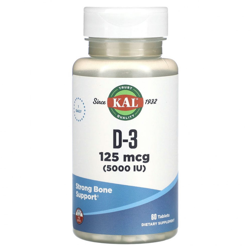   (Iherb) KAL, D-3, 125  (5000 ), 60     -     , -, 