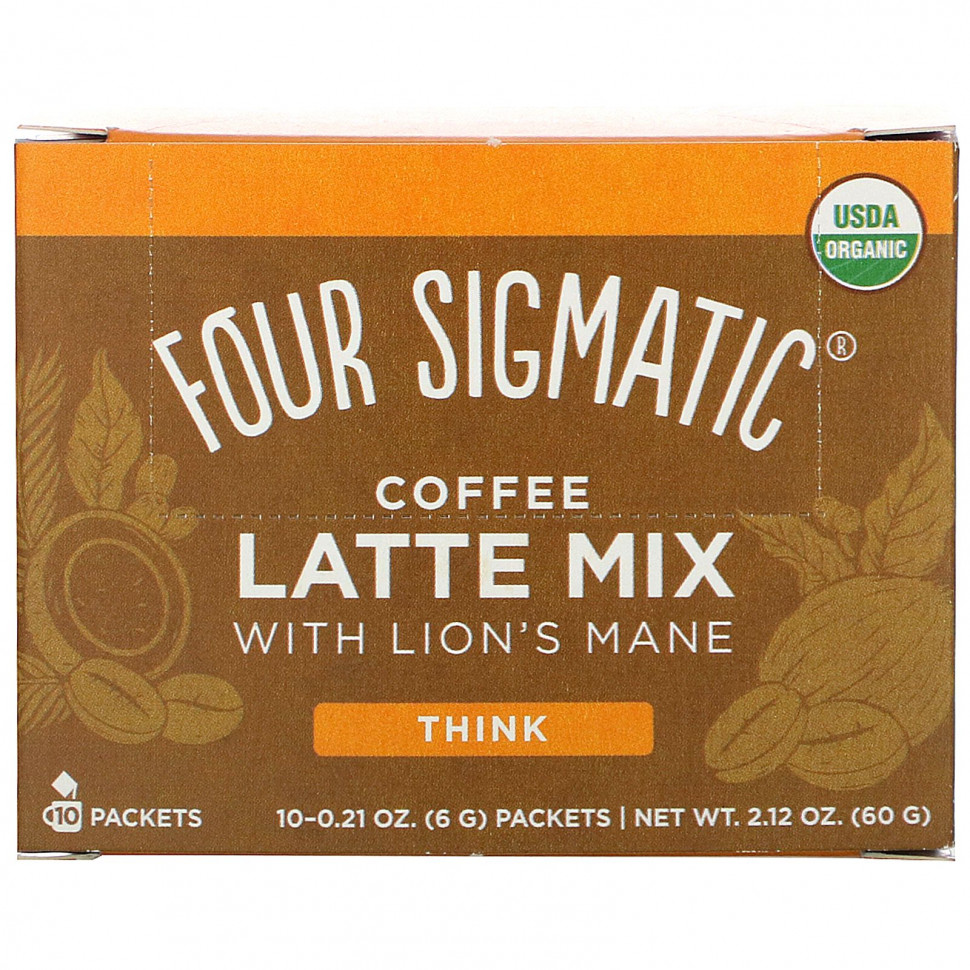 ���� ������ (Iherb) Four Sigmatic, Think, ����� ���� ����� � �������� �����������, 10 ��������� �� 6 � (0,21 �����), ������ �� 3210 ���