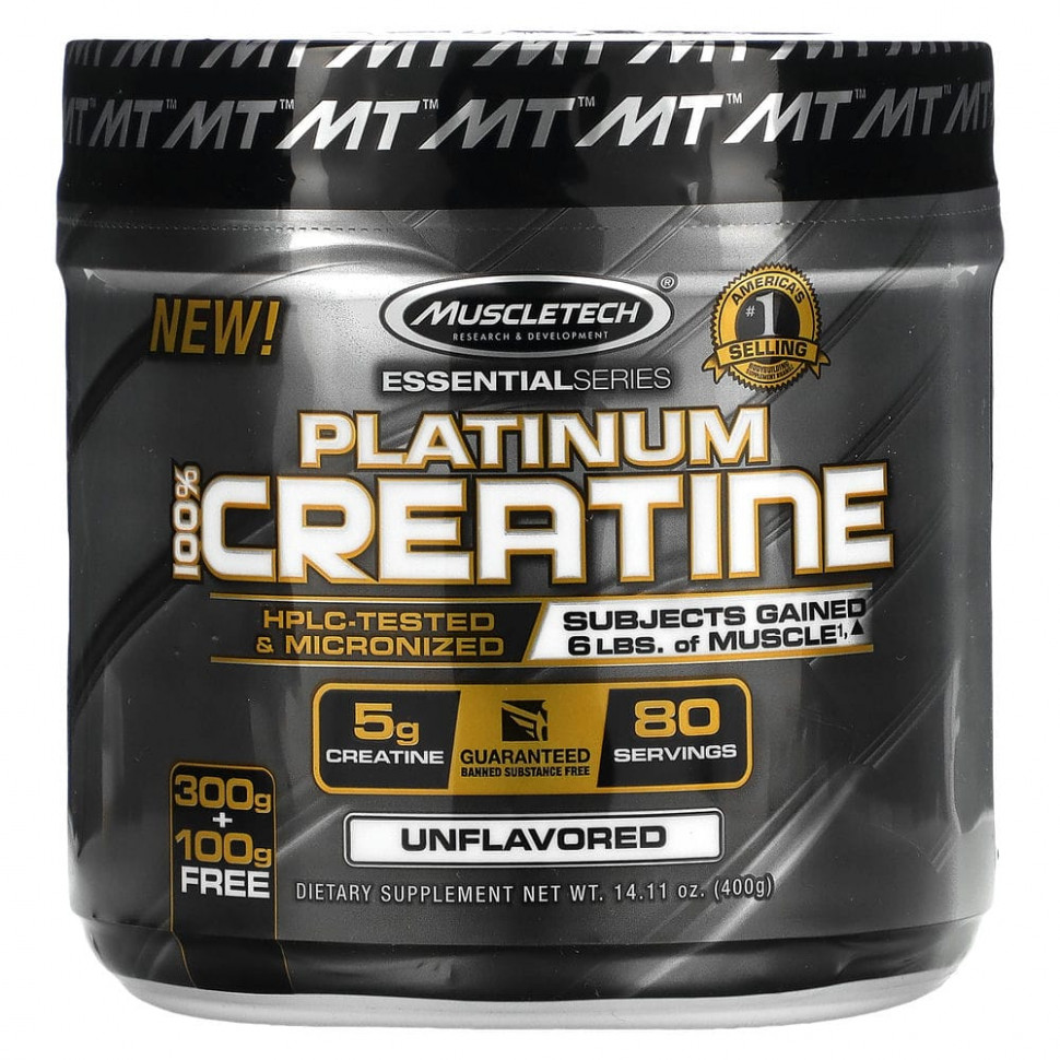 ���� ������ (Iherb) Muscletech, Essential Series, Platinum 100%, �������, ��� �������� �������, 400 � (14,11 �����), ������ �� 7050 ���