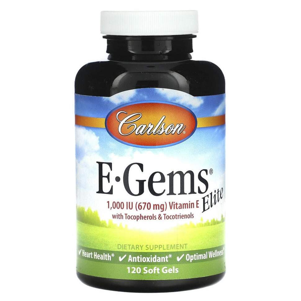 ���� ������ (Iherb) Carlson, E-Gems Elite, ������� E, 670 �� (1000 ��), 120 ������ ��������, ������ �� 13020 ���