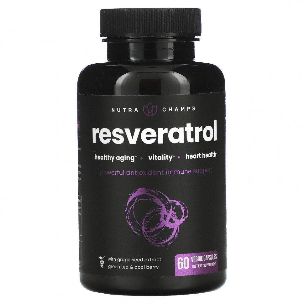   (Iherb) NutraChamps, Resveratrol, 60 Veggie Capsules    -     , -, 