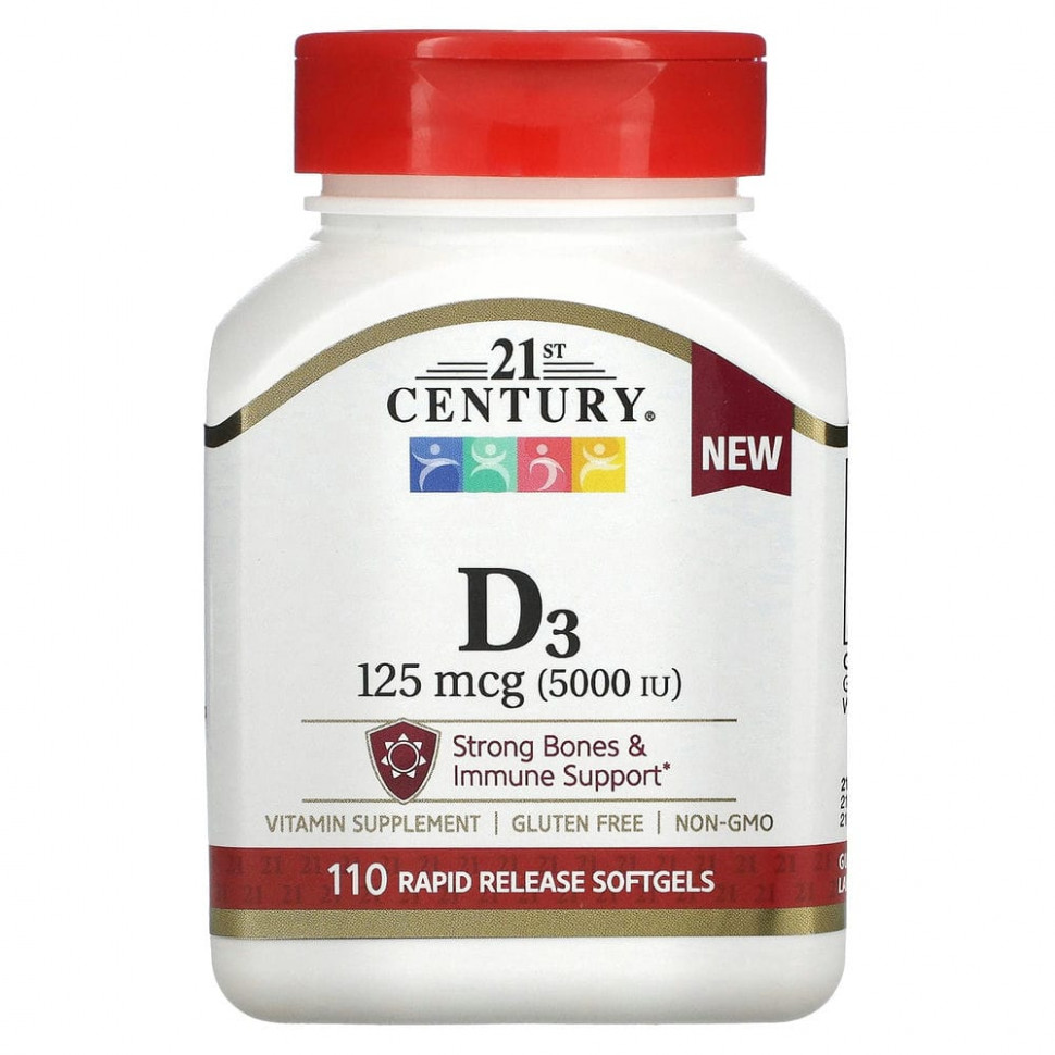 ���� ������ (Iherb) 21st Century, ������� D3, 125 ���, 110 ������ ��������, ������ �� 2780 ���