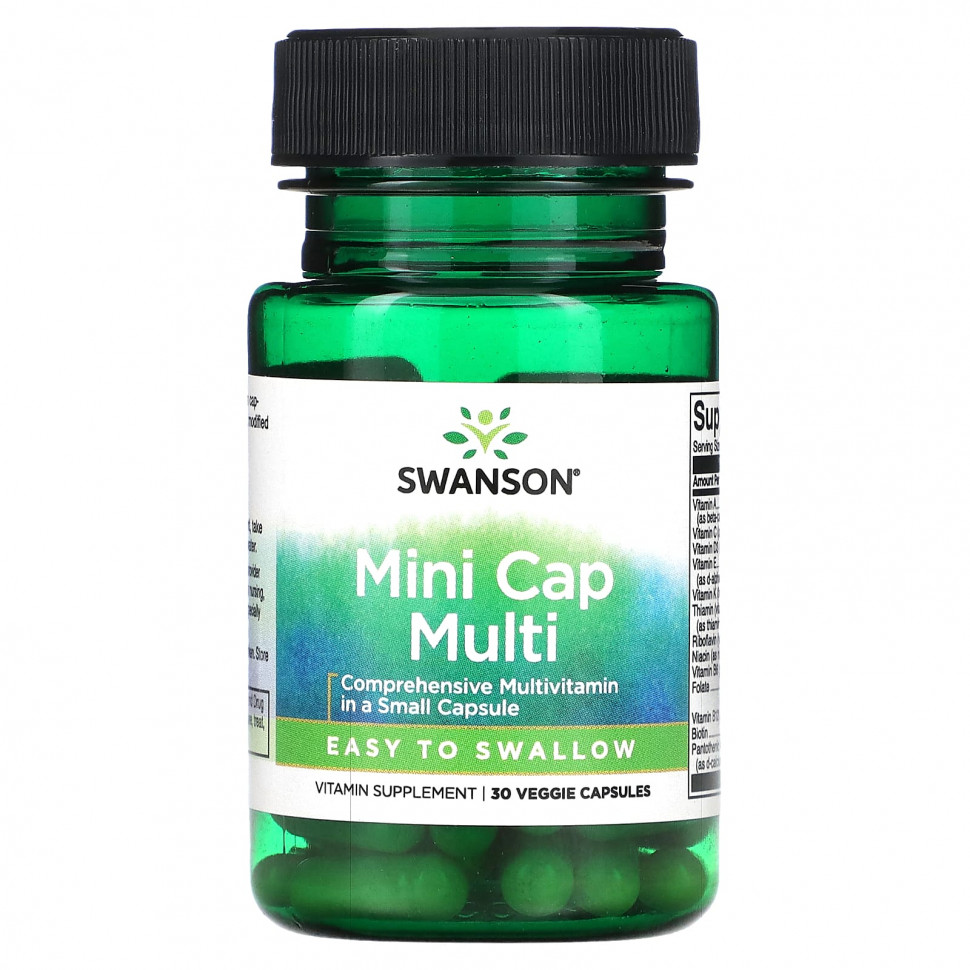���� ������ (Iherb) Swanson, Mini Cap Multi, 30 ������������ ������, ������ �� 1220 ���