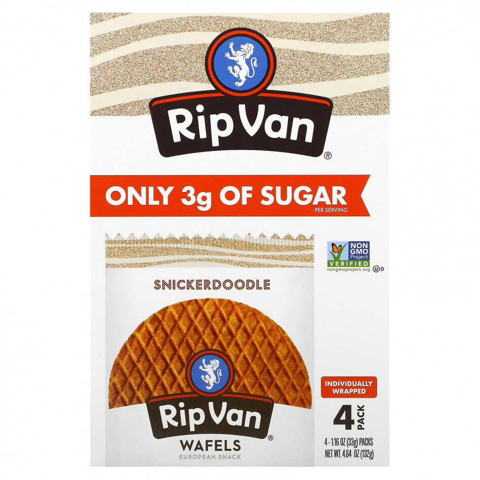 ���� ������ (Iherb) Rip Van Wafels, Snickerdoodle, 4 �������� �� 33 � (1,16 �����), ������ �� 1110 ���