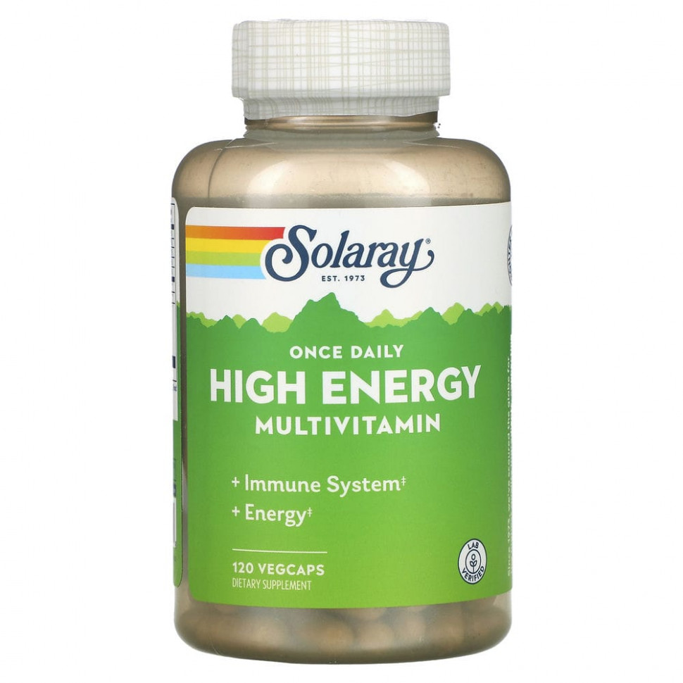   (Iherb) Solaray, Once Daily High Energy,  ,    , 120 VegCaps    -     , -, 