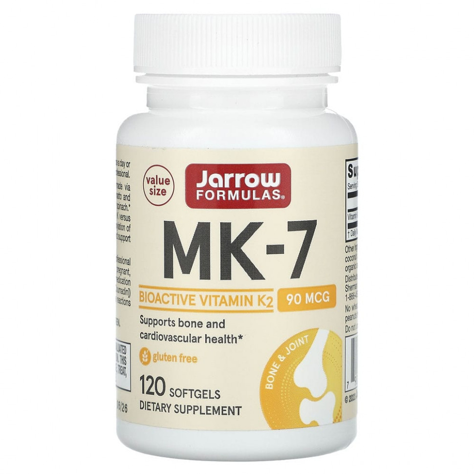���� ������ (Iherb) Jarrow Formulas, MK-7, ������� K2 � ����� MK-7, 90 ���, 120 ������ ��������, ������ �� 6540 ���
