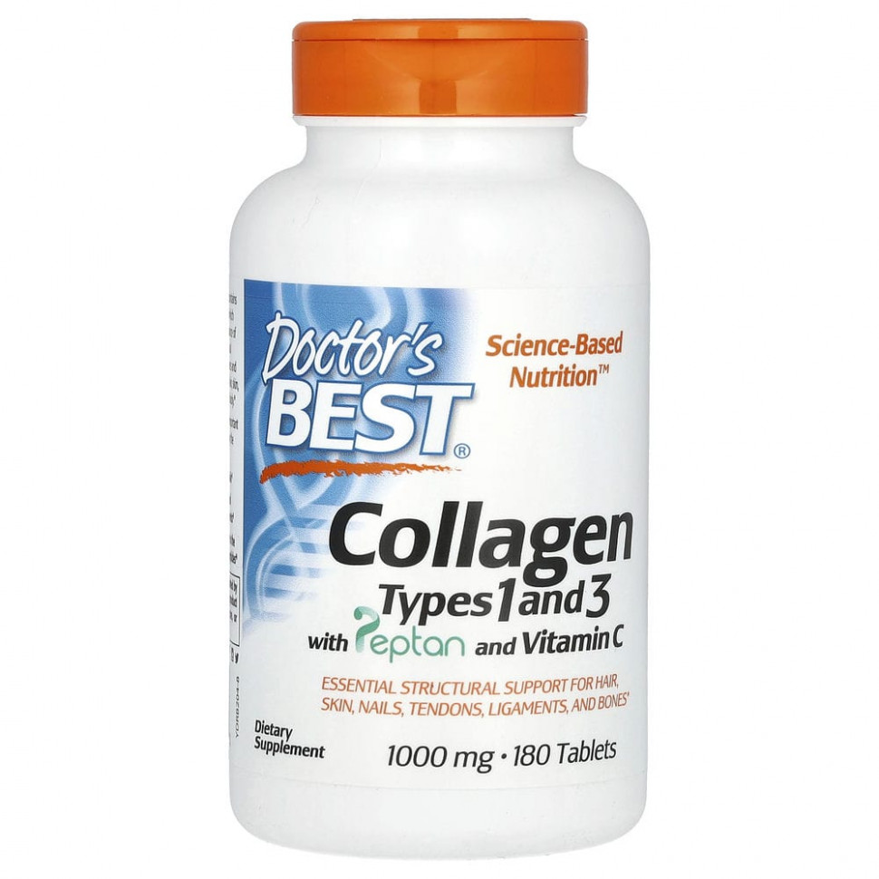 ���� ������ (Iherb) Doctor's Best, �������� ���� 1 � 3 � Peptan � ��������� C, 1000 ��, 180 ��������, ������ �� 3460 ���