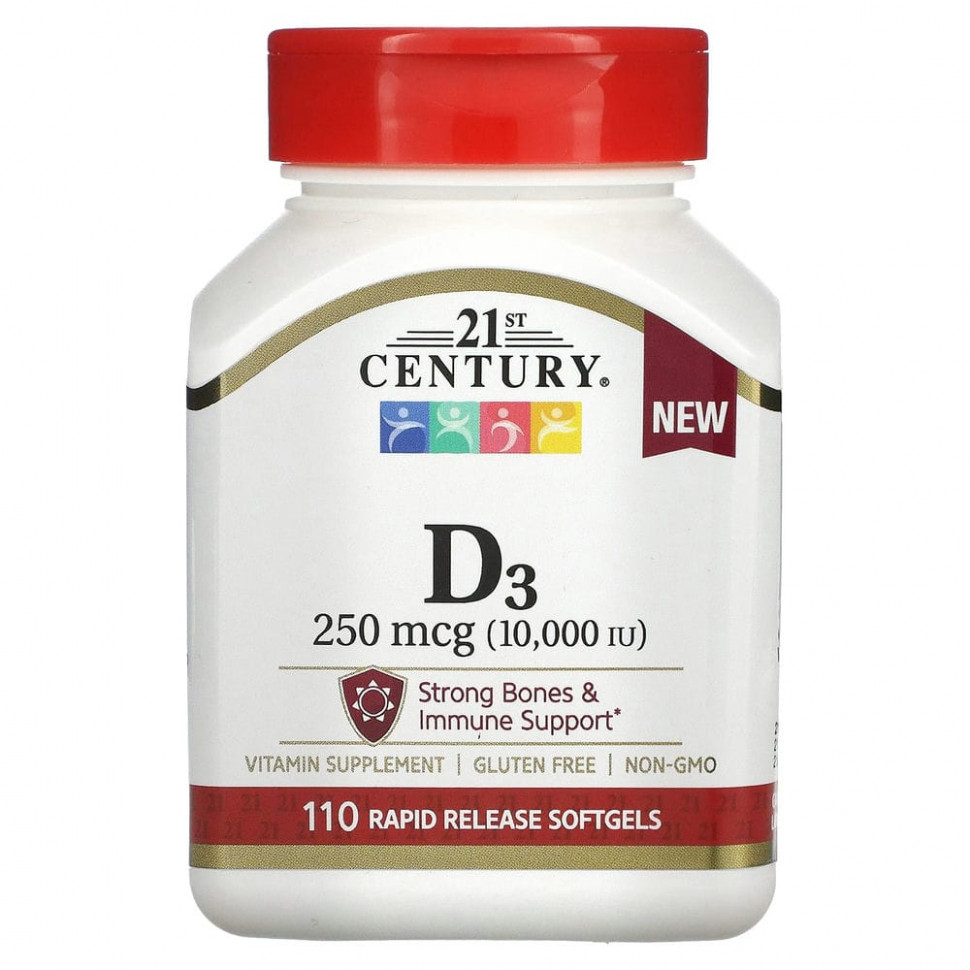 ���� ������ (Iherb) 21st Century, ������� D3, 250 ��� (10 000 ��), 110 ������ ��������, ������ �� 3150 ���
