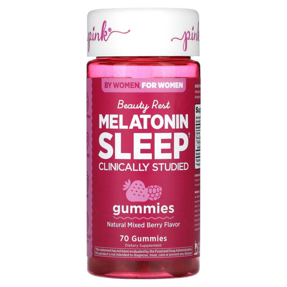 ���� ������ (Iherb) Pink, Beauty Rest Melatonin Sleep, ����������� ������� �����, 70 ����������� ��������, ������ �� 2350 ���