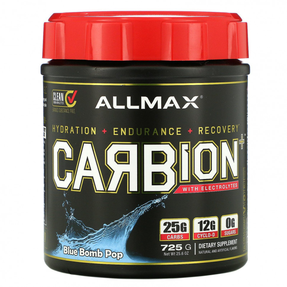 ���� ������ (Iherb) ALLMAX Nutrition, CARBion + � �������������, Blue Bomb Pop, 25,6 ����� (725 �), ������ �� 5960 ���