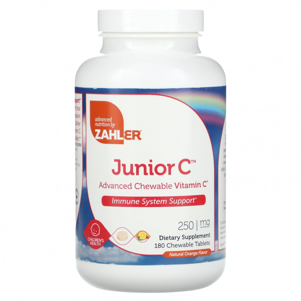���� ������ (Iherb) Zahler, Junior C, ������� C ����������� ��������, ����������� ��������, 250 ��, 180 ����������� ��������, ������ �� 4020 ���