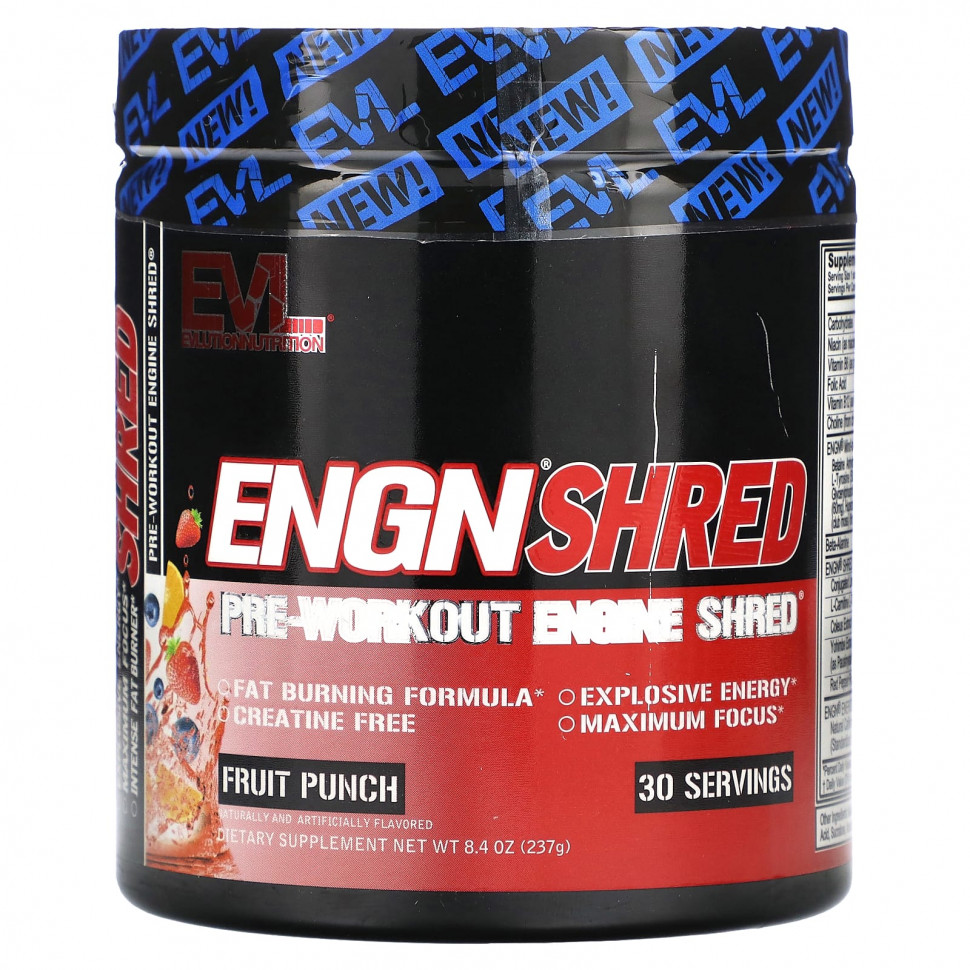 ���� ������ (Iherb) EVLution Nutrition, ENGN Shred, ����������������� ������, ��������� ����, 237 � (8,4 �����), ������ �� 4870 ���