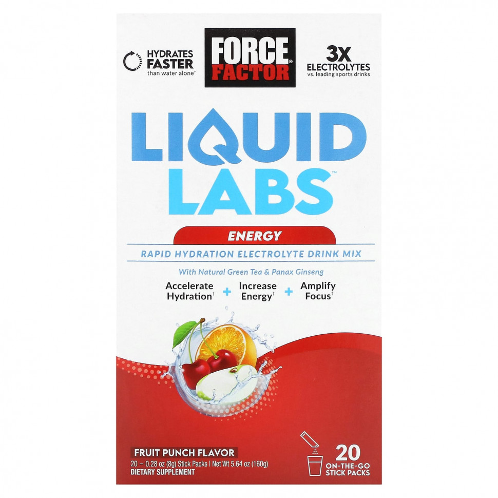   (Iherb) Force Factor, Liquid Labs, Energy,  , 20   8  (0,28 )    -     , -, 