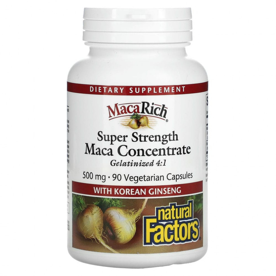 ���� ������ (Iherb) Natural Factors, Organic MacaRich, ������ ������������ ���� � ���������, 500 ��, 90 �������������� ������, ������ �� 2760 ���