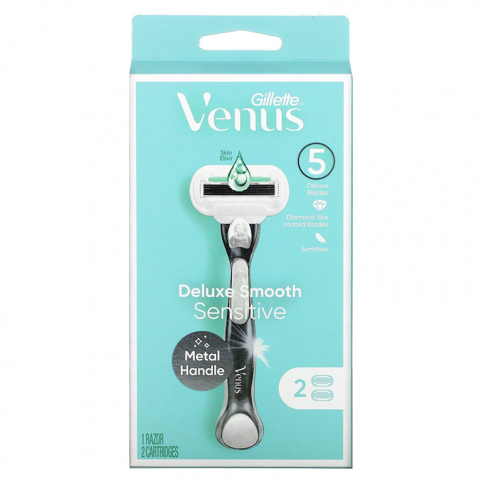 ���� ������ (Iherb) Gillette, Venus, ������ � ��������� Deluxe Smooth Sensitive`` 1 ������ 2 ���������, ������ �� 4830 ���