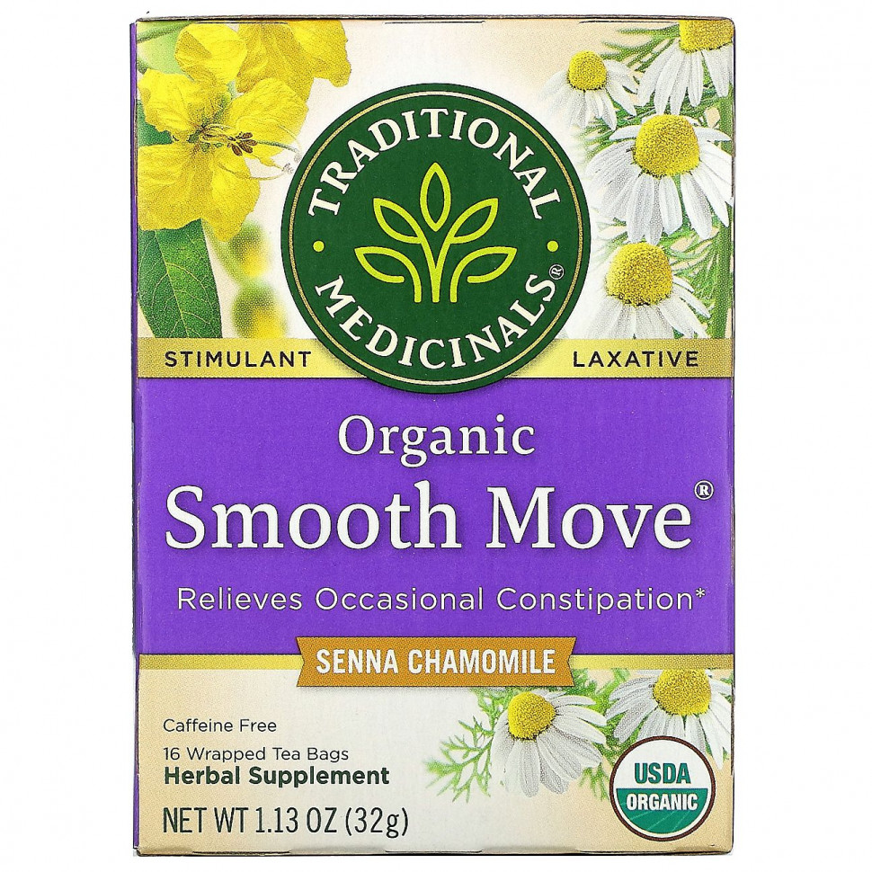 ���� ������ (Iherb) Traditional Medicinals, Smooth Move, ������������ ������������ ��������, ������� � �����, ��� �������, 16 ������ ���������, 32 �, (1,13 �����), ������ �� 1150 ���