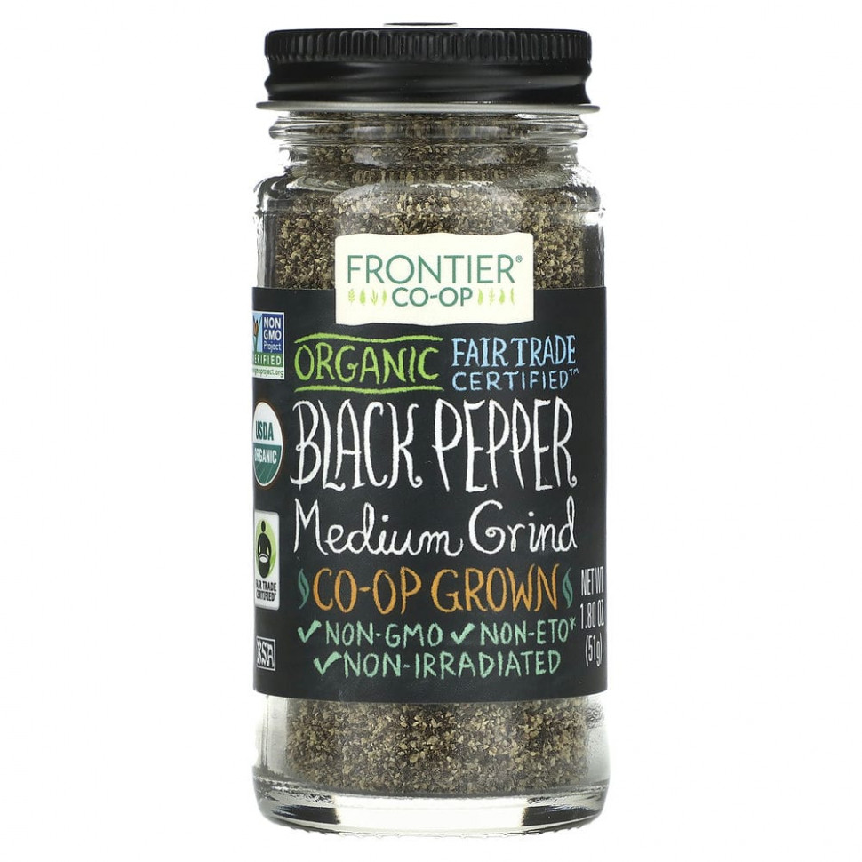 ���� ������ (Iherb) Frontier Co-op, Organic Black Pepper, Medium Grind, 1.80 oz (51 g), ������ �� 1710 ���