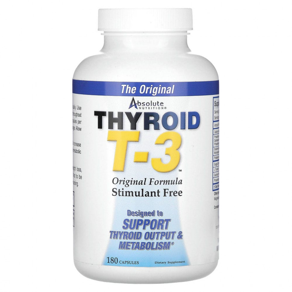 ���� ������ (Iherb) Absolute Nutrition, Thyroid T-3 (���������� ������ T-3), ������������ �������, 180 ������, ������ �� 5620 ���