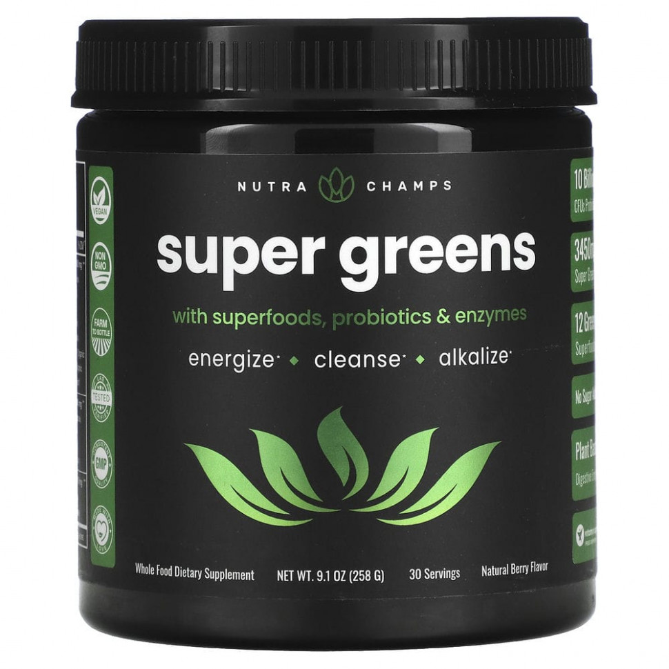 ���� ������ (Iherb) NutraChamps, Super Greens, ����������� �����, 258 � (9,1 �����), ������ �� 5070 ���