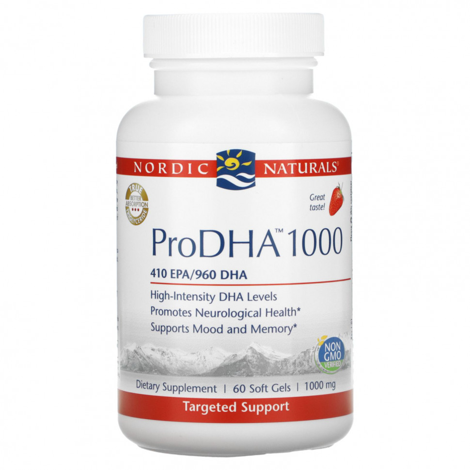 ���� ������ (Iherb) Nordic Naturals, ProDHA 1000, ������� � ��������������, � ���������� ������, 1000 ��, 60 ������, ������ �� 4890 ���