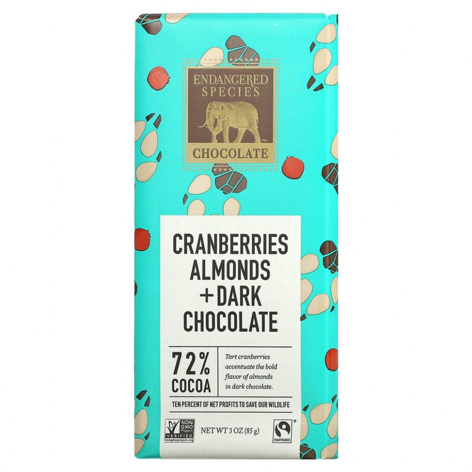 ���� ������ (Iherb) Endangered Species Chocolate, ������, ������� � ������ �������, 85 � (3 �����), ������ �� 710 ���