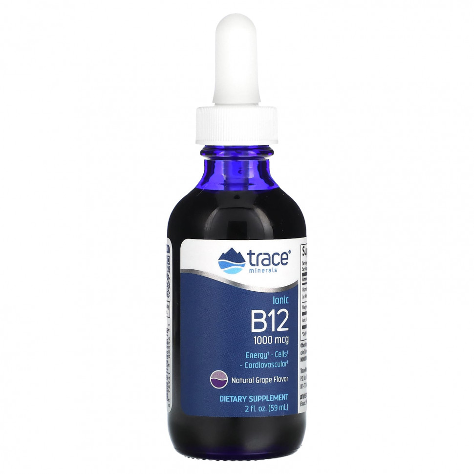 ���� ������ (Iherb) Trace Minerals �, Ionic B12, ����������� ��������, 1000 ���, 59 �� (2 ����. �����), ������ �� 3520 ���