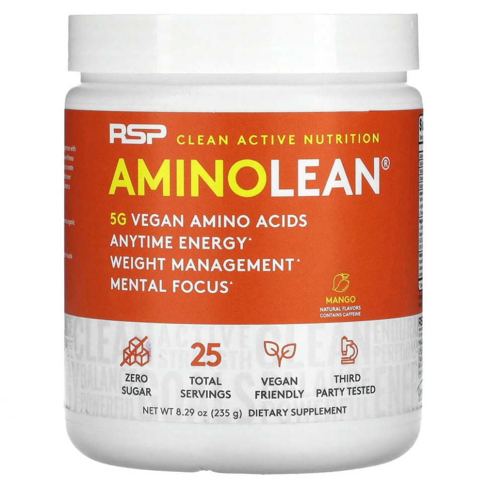 ���� ������ (Iherb) RSP Nutrition, AminoLean, ����������� ��������� ������������, �� ������ �����, 235 � (8,29 �����), ������ �� 5570 ���