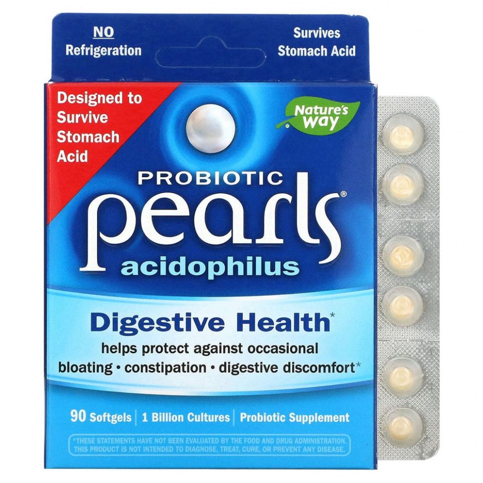 ���� ������ (Iherb) Nature's Way, Probiotic Pearls Acidophilus, 90 ������ ����������� ������, ������ �� 5710 ���
