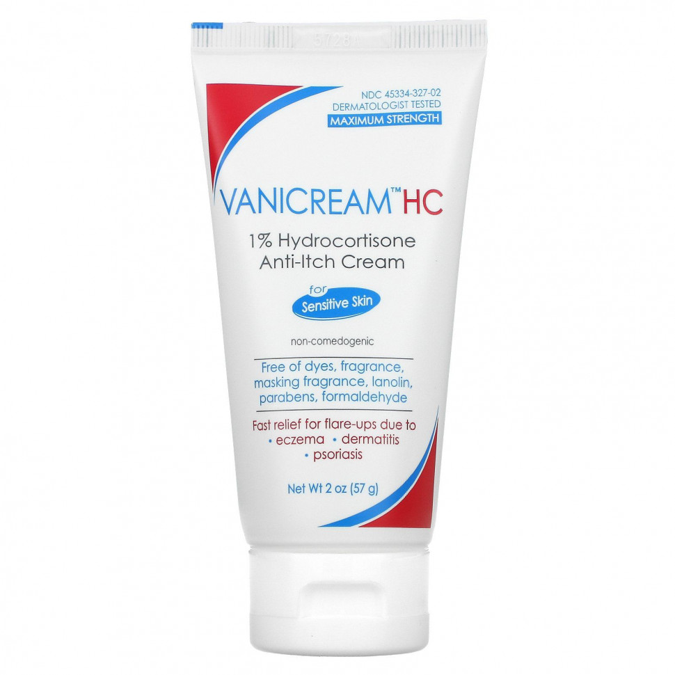   (Iherb) Vanicream, HC 1% Hydrocortisone Anti-Itch Cream, Maximum Strength, For Sensitive Skin, 2 oz (57 g)    -     , -, 