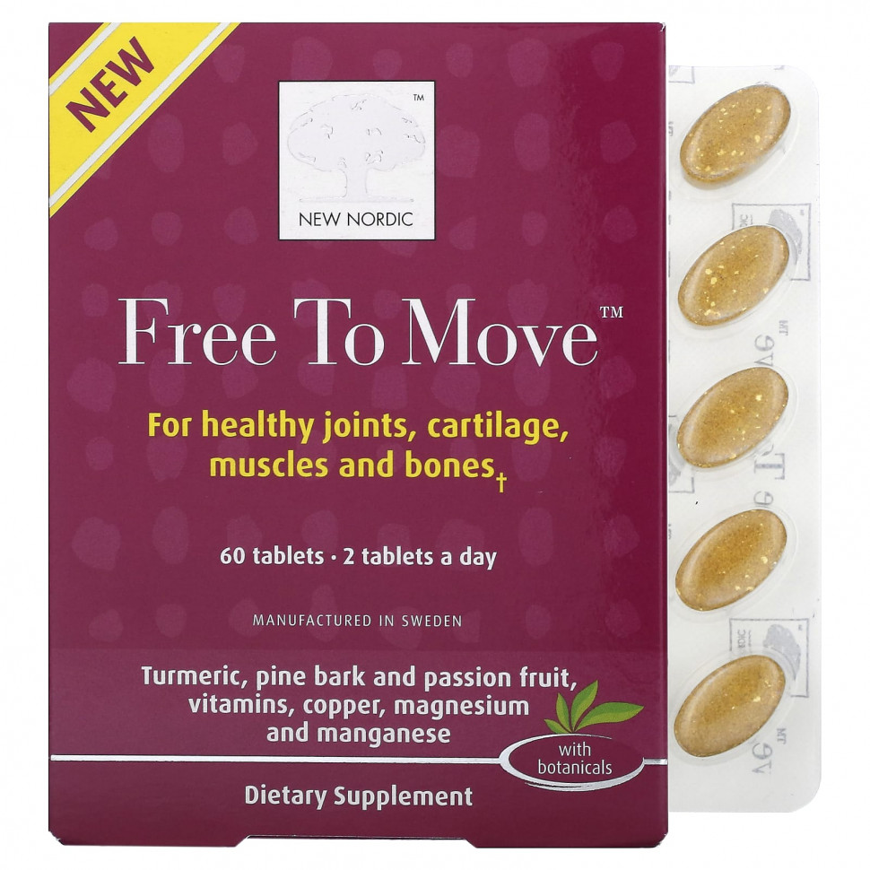 ���� ������ (Iherb) New Nordic US Inc, Free to Move, 60 ��������, ������ �� 5070 ���