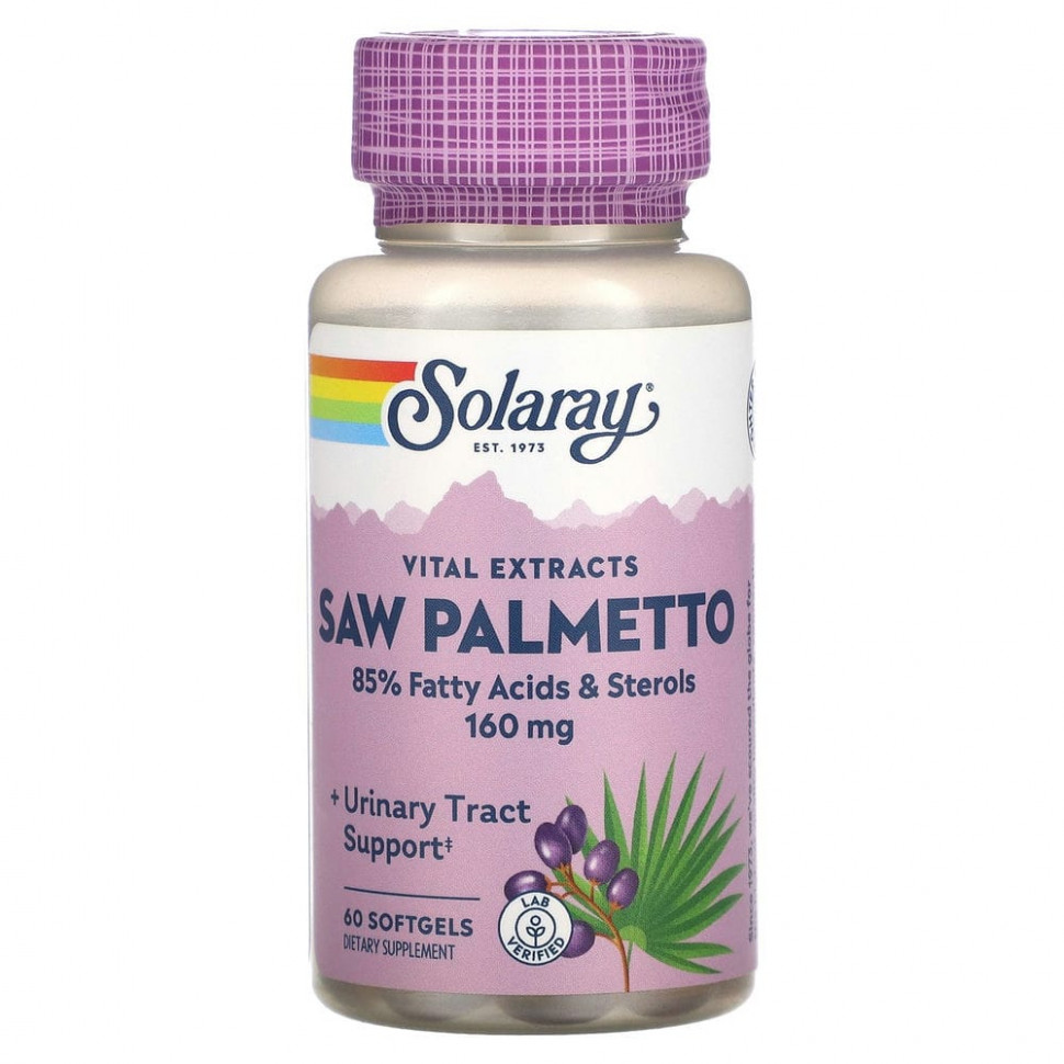   (Iherb) Solaray, Vital Extracts Saw Palmetto, 160 , 60      -     , -, 