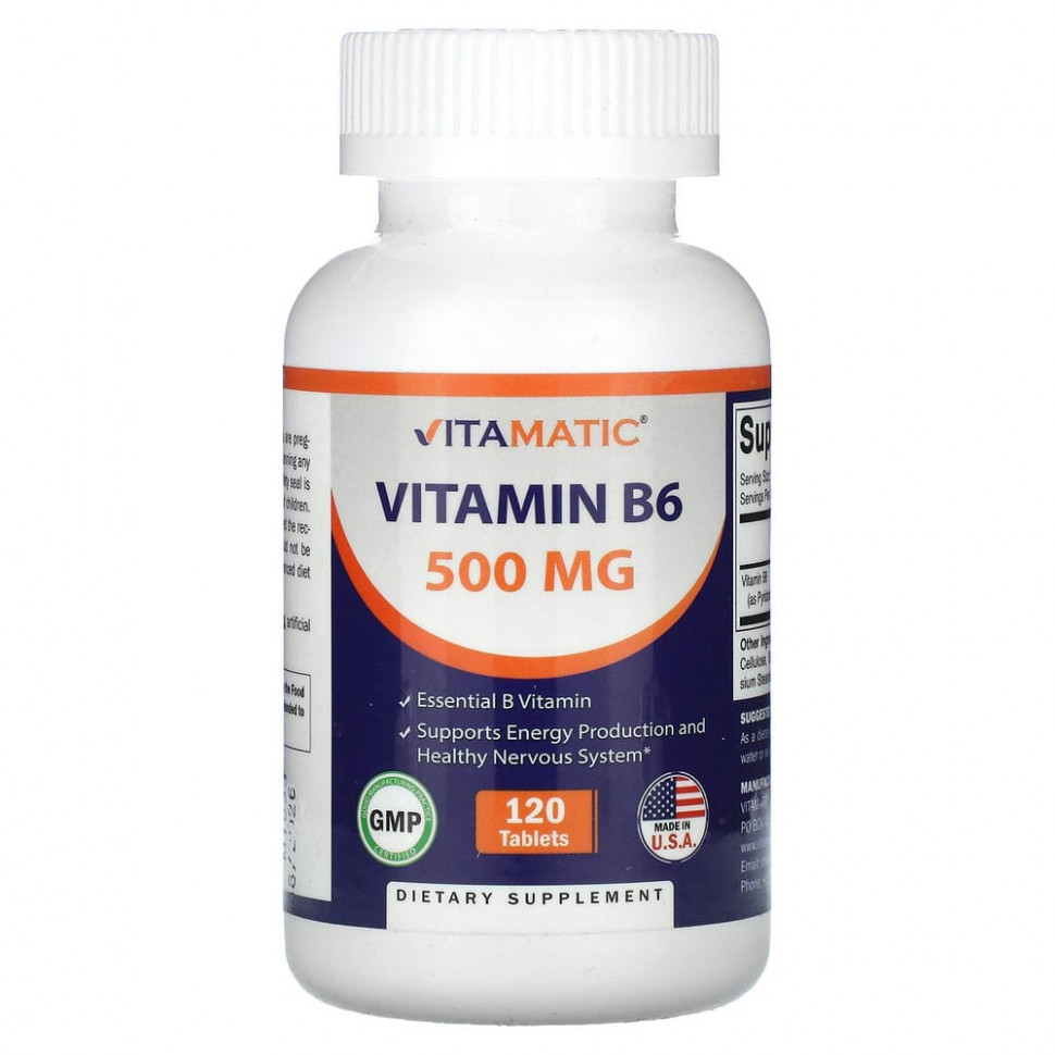 ���� ������ (Iherb) Vitamatic, ������� B6, 500 ��, 120 ��������, ������ �� 2820 ���