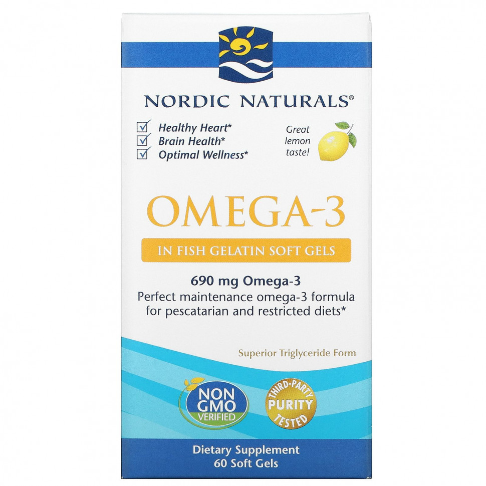 ���� ������ (Iherb) Nordic Naturals, �����-3, � �������� ������, 345 ��, 60 ������, ������ �� 3460 ���