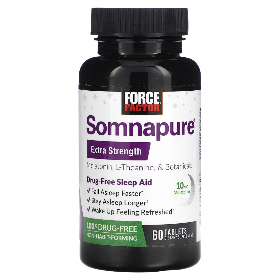 ���� ������ (Iherb) Force Factor, Force Factor, Somnapure, ��������� � ���������� ����� ��������, L-������ � ������������ �����������, 60 ��������, ������ �� 3230 ���