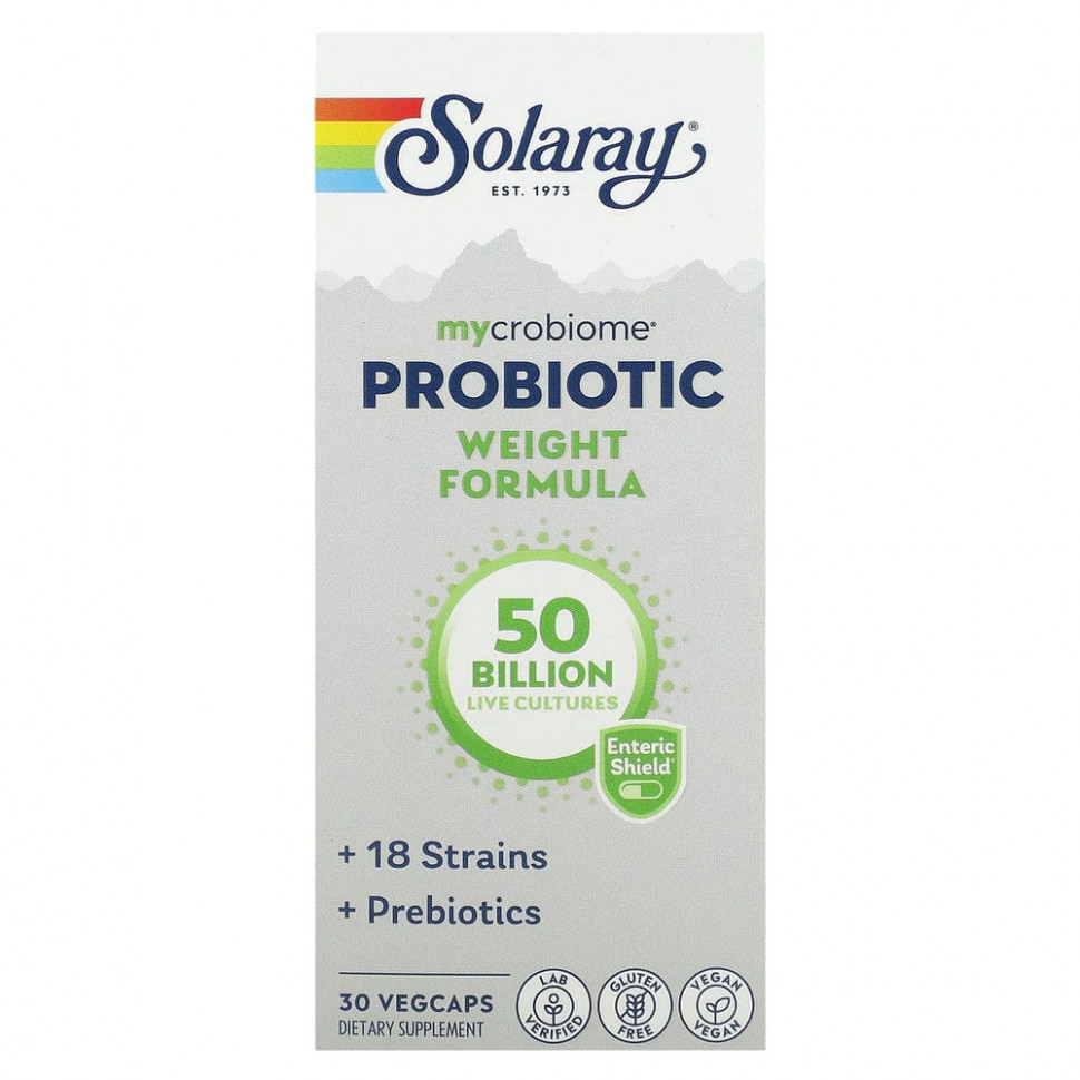 ���� ������ (Iherb) Solaray, Mycrobiome Probiotic Weight Formula, 50 ����, 30 ������ � �������� ������������ ����������, ������ �� 5730 ���