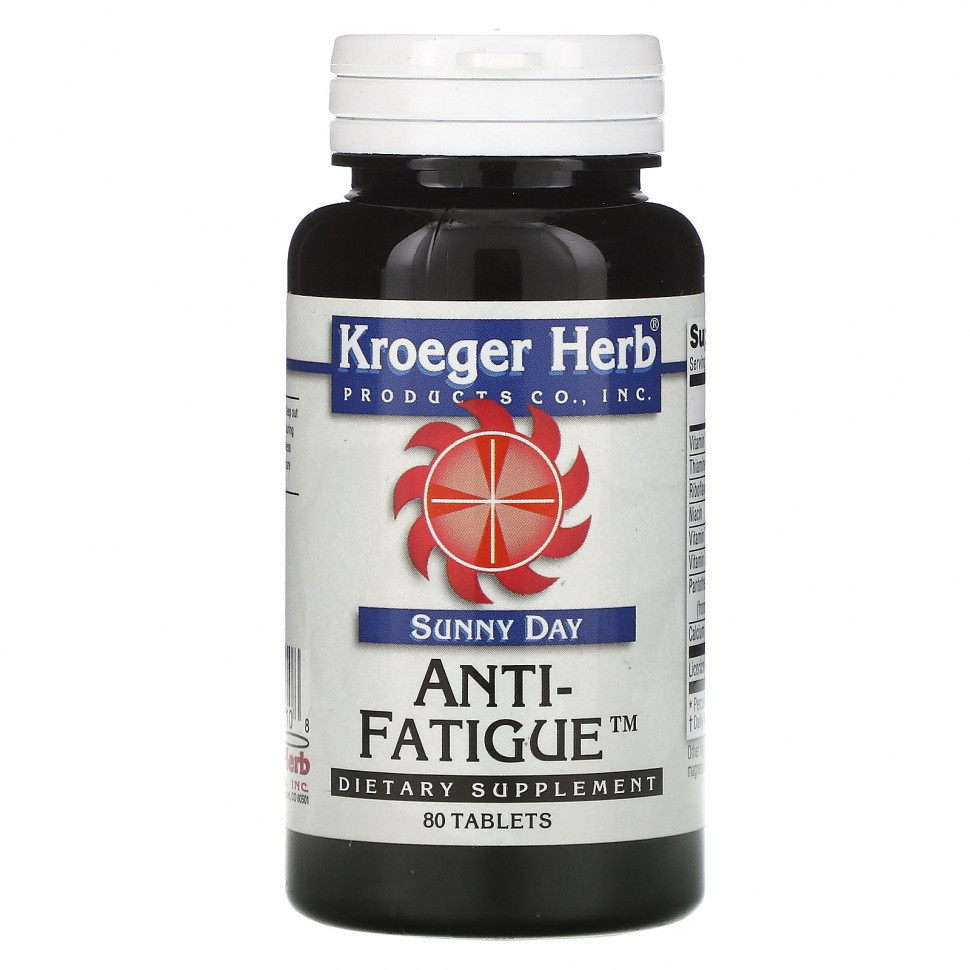   (Iherb) Kroeger Herb Co, Sunny Day, Anti-Fatigue,   , 80     -     , -, 