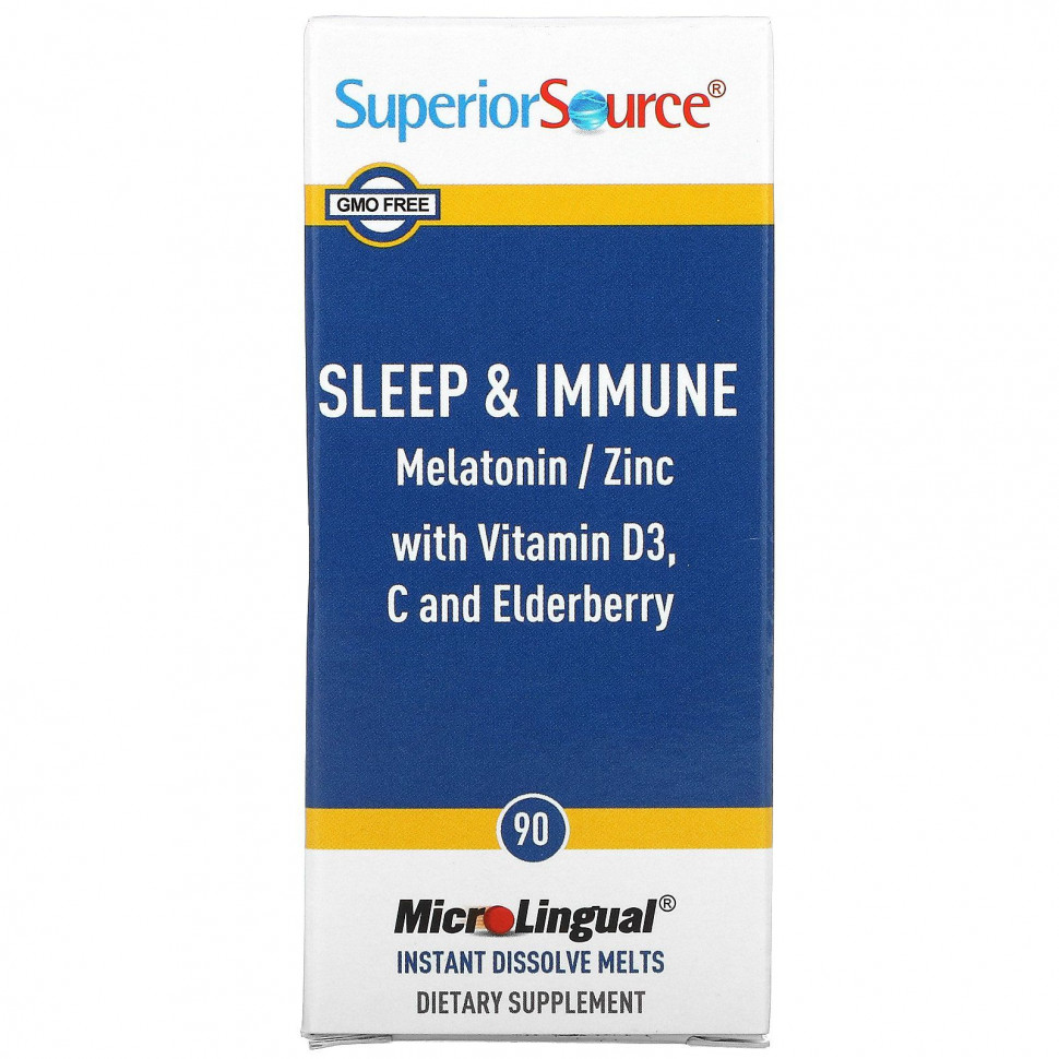   (Iherb) Superior Source, Sleep & Immune, 90 MicroLingual Instant Dissolve Melts    -     , -, 