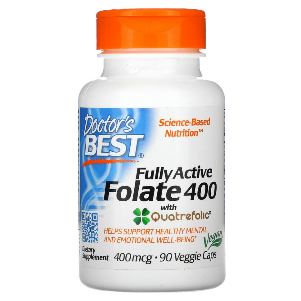 ���� ������ (Iherb) Doctor's Best, ��������� �������� ����� 400 � Quatrefolic, 400 ���, 90 �������������� ������, ������ �� 1840 ���