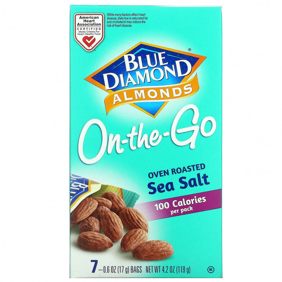 ���� ������ (Iherb) Blue Diamond, Almonds, On The-Go, ���������� � ������� ������� ����, 7 ��������� �� 17 � (0,6 �����), ������ �� 1060 ���
