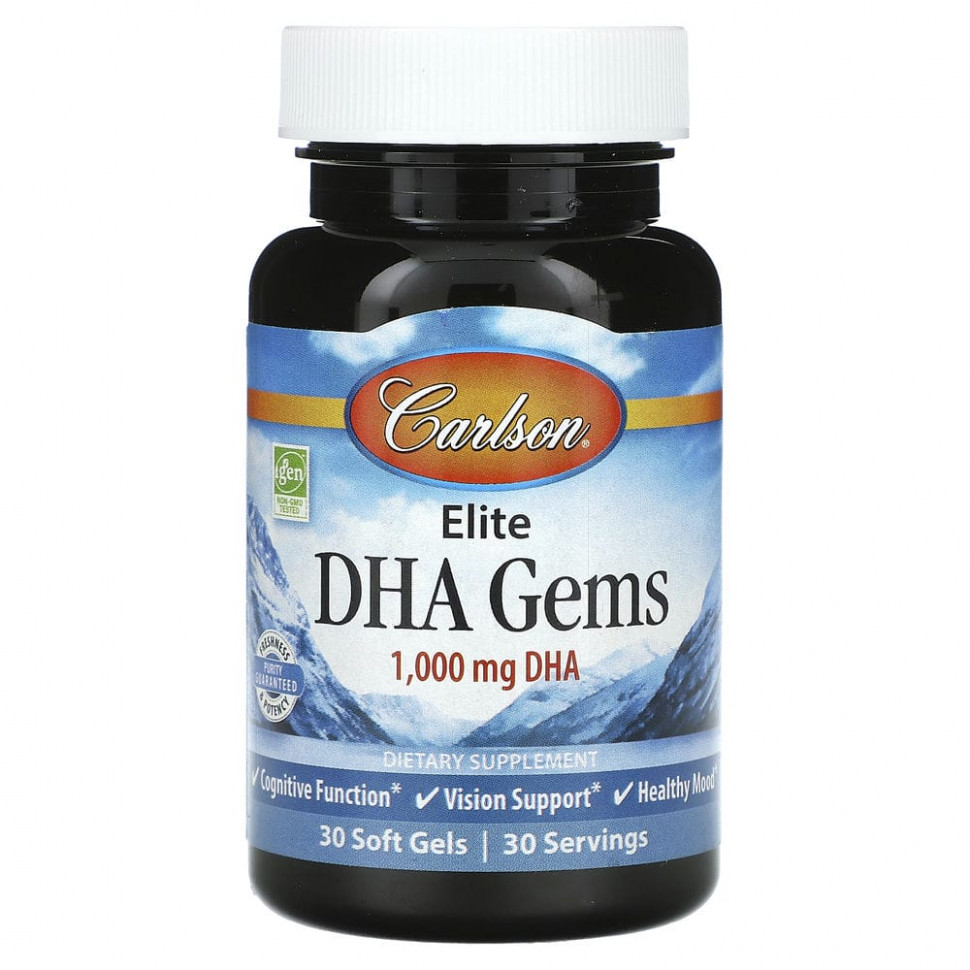   (Iherb) Carlson, Elite DHA Gems, 1000 , 30      -     , -, 