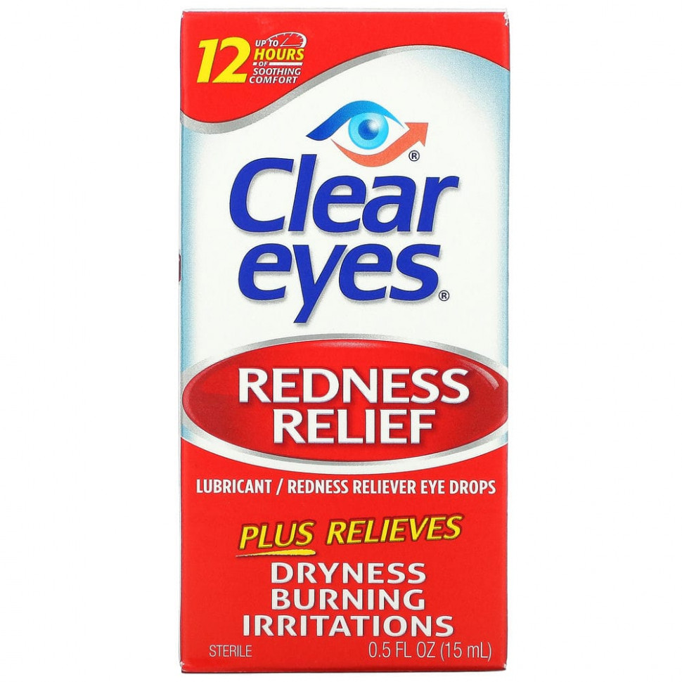 ���� ������ (Iherb) Clear Eyes, Redness Relief, ������� ����� ����������� / ��������� �����������, 0,5 ������ ����� (15 ��), ������ �� 1100 ���