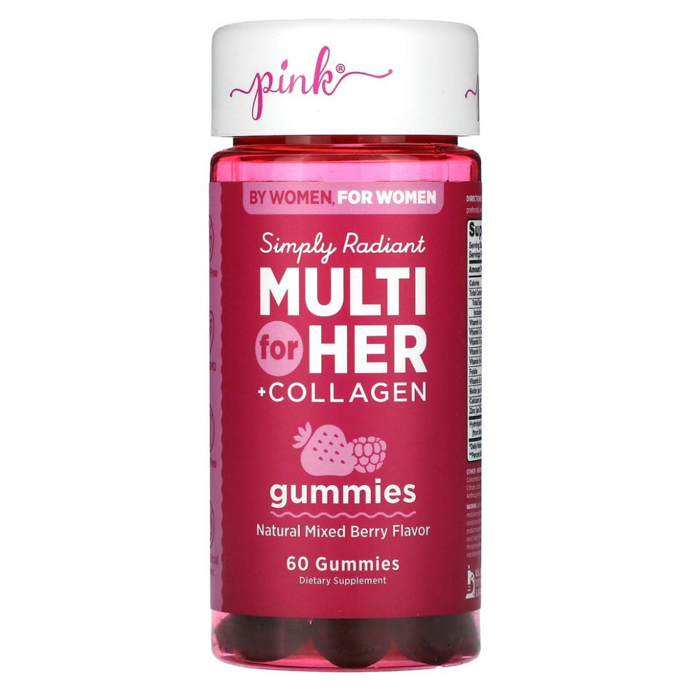   (Iherb) Pink, Simply Radiant Multi For Her + Collagen,  , 60      -     , -, 