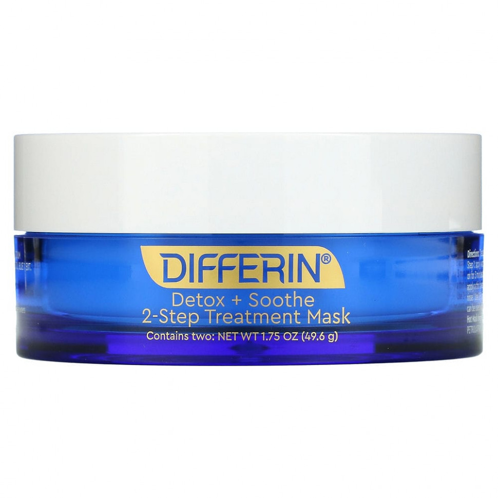   (Iherb) Differin, Detox + Soothe, 2-Step Beauty Treatment Mask, 1.75 oz (49.6 g)    -     , -, 