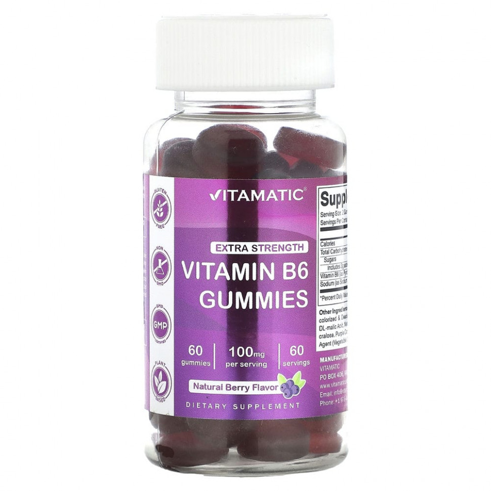 ���� ������ (Iherb) Vitamatic, ������� B6, ���������� ���� ��������, �����, 50 ��, 60 ����������� ��������, ������ �� 1940 ���